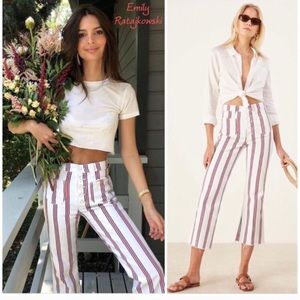 NWT REFORMATION MacGraw Jeans in Grenada Stripe